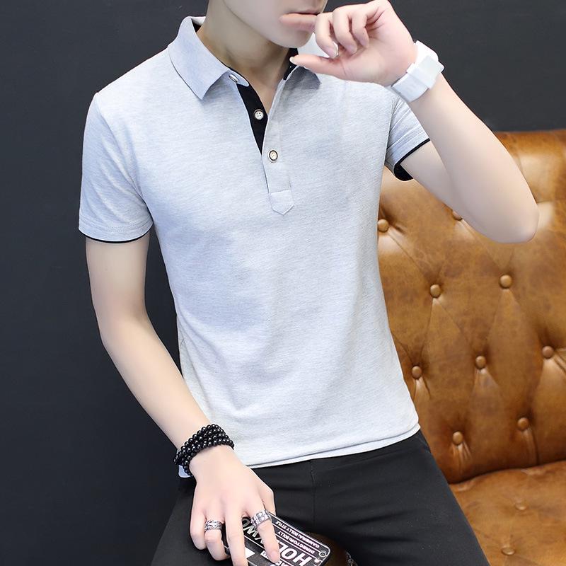 Men's POLO Shirt Pure Cotton Casual Slim Fit Short Sleeved T-shirt Bottom Top for Men