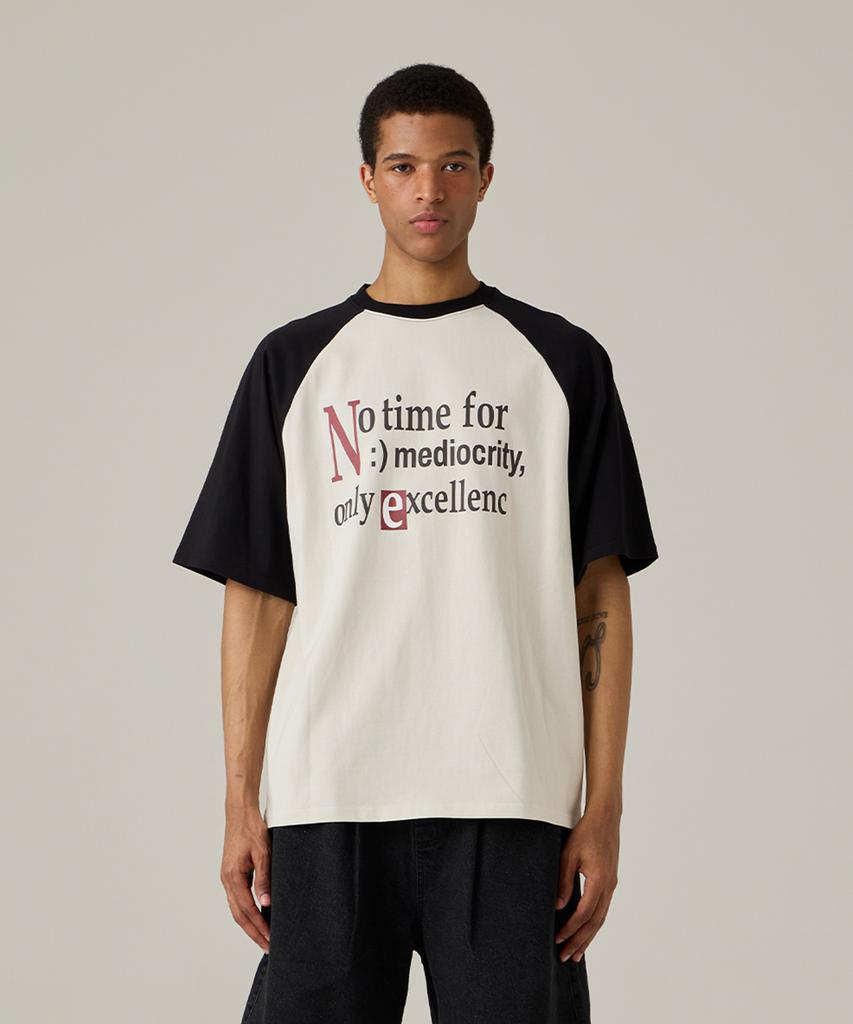 URBANAGE [2Pack] No Time Raglan Color Block Oversized Short Sleeve 4 Colors (Type A)