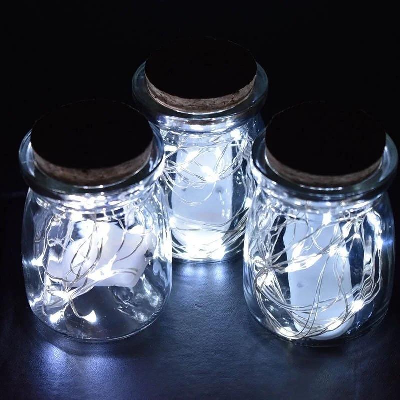 Șir de lumini LED cu fir de cupru, mini, alimentat cu baterii, lumini de Crăciun, lumini de zână, decor, lumini LED