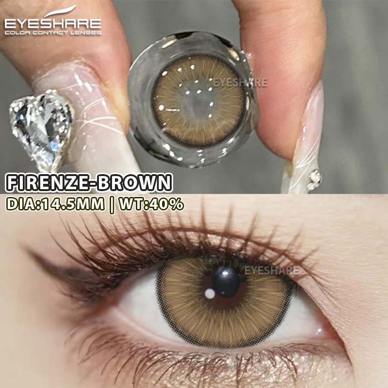 Eyeshare 2PCS New Fashion Color Contact Lenses Blue Glasses Lenses Brown Natural Beauty Lenses Green Fashion Lenses