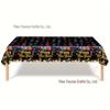 Black Gold New Year Party Set: Colorful Disposable Plates, Tablecloth, and Napkins