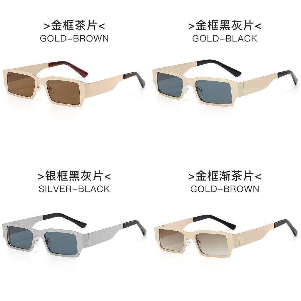 Cyberpunk Metal Square Sunglasses With Uv400 Protection For Outdoor Parties And Street Style