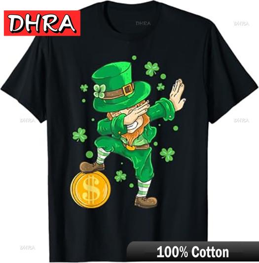 Irish Dabbing Elf Saint Patrick's Day T-Shirt Costume Black Unique Comfy Chic Unisex Tshirts Minimalist Urban Cute Tee Vintage