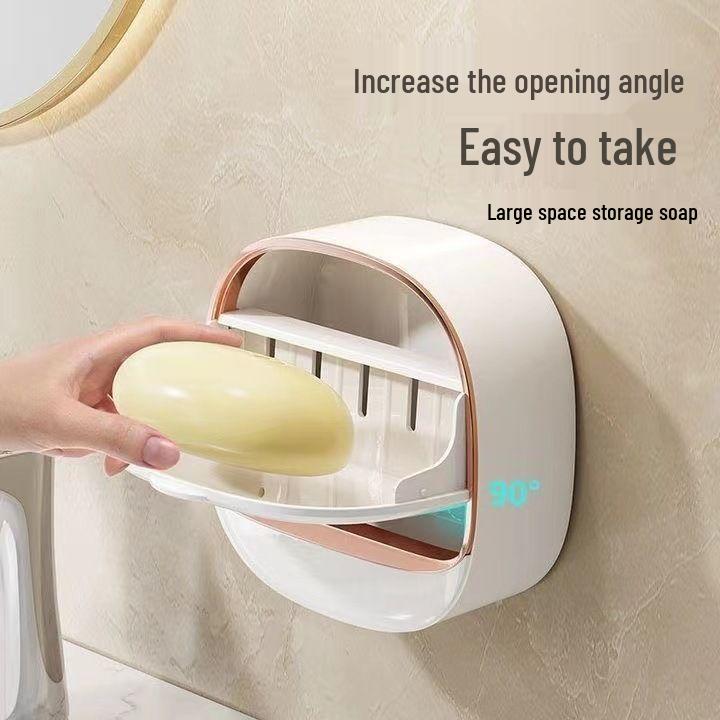 Wall-Mounted Luxury Soap Holder: Punch-Free, Drainable, Convenient