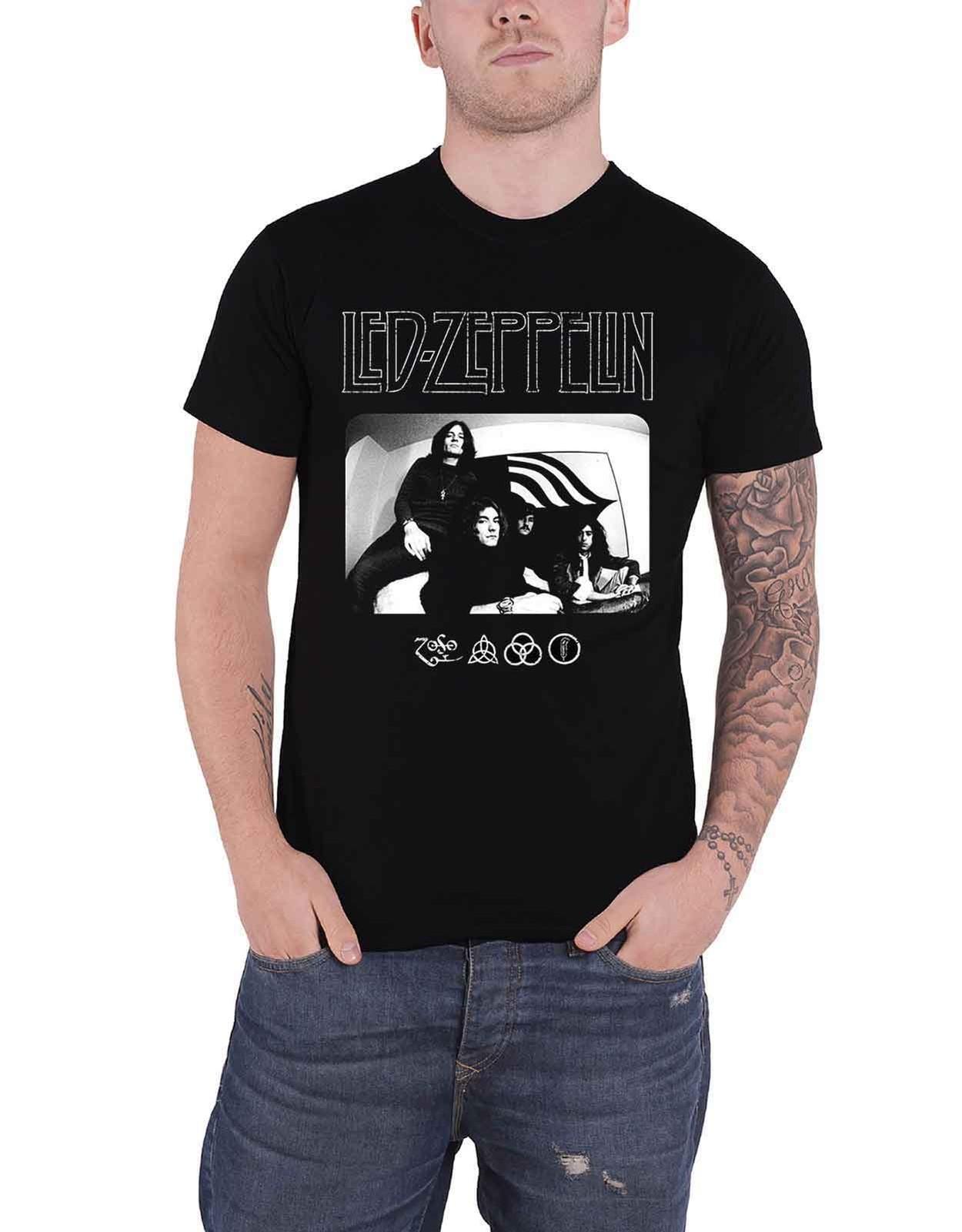 Led Zeppelin T Shirt Icon Band Logo Photo new Official Mens Black S