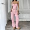 Floral Printed Camisole Pajama Set Women Pajamas with Print, Sleeveless U Neck Lightweight Sleep Sets for Vacation And Pants, Sexy Comfortable