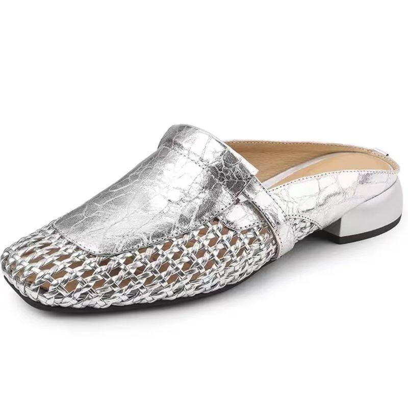 Fashion Ladies Shoes 2025 Brand Closed Toe Women's Slippers Fashion Hollow Out Casual New Comfortable Concise Best Seller Flat Slippers