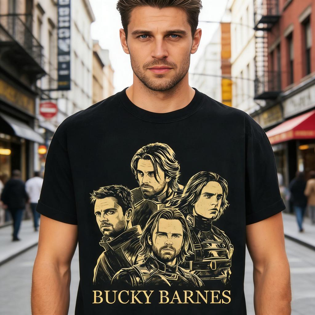 ZX Retro Sebastian Stan Graphic Cotton Tshirts for Movie Fan Gift Marvel Superhero Print Tshirt Summer Casual Soft Men Clothing