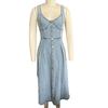 Denim Dress for Women Summer Casual Sleeveless Midi Dress with Pockets Button Down A-Line