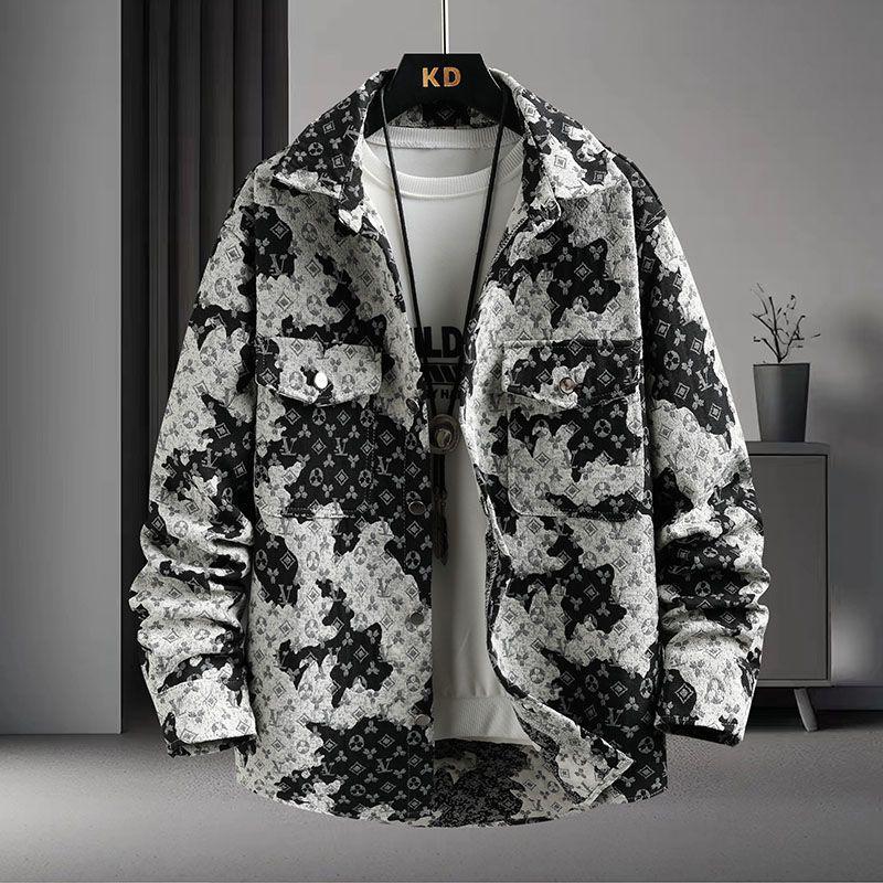 

Men s Winter Fleece-Lined Denim Jacket: Trendy, Printed, Thick, Warm, & Stylish Turn-Down Collar Design M (85-105 lbs)