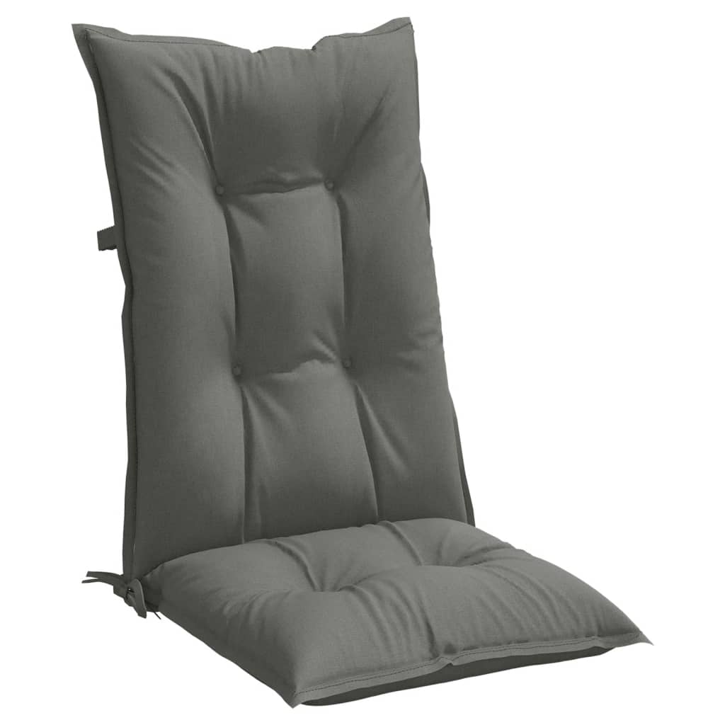 High Back Seat Cushions 2 Pcs Dark Grey Melange 120 X 50 X 7 Cm Fabric