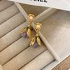 Niche Style Heavy Industry Earrings Exaggerated Types A and B Purple Crystal