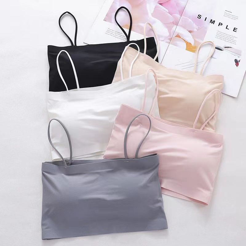 Ice silk word wrap chest anti-light underwear girls sexy tube top bottom sling small vest women wear thin
