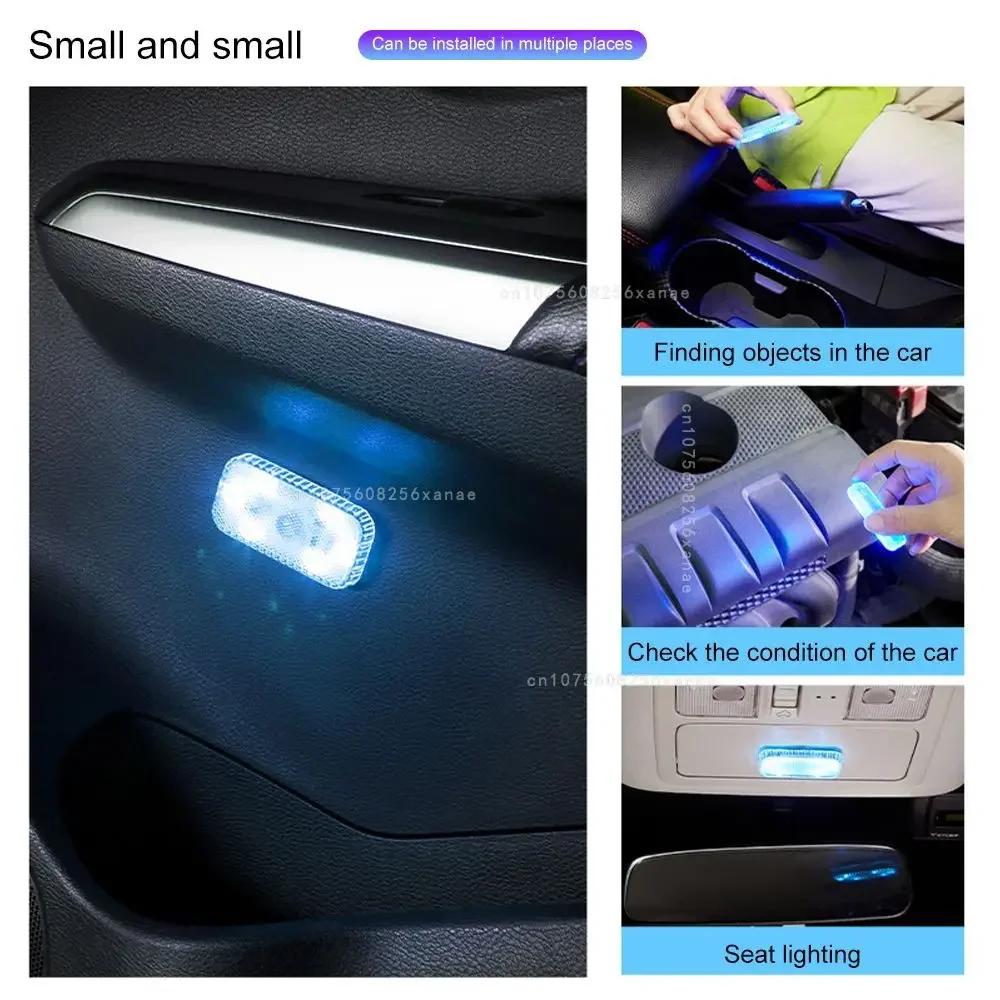 LED Car Mini Touch Light USB Charging Portable Auto Roof Ceiling Reading Night  Lamp Wireless Magnetic Decoration Ambinet Light