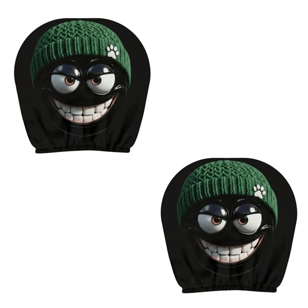 2PCS Cartoon Car Headrest Covers Exaggerated Car Seat Headcover Halloween Christmas Holiday