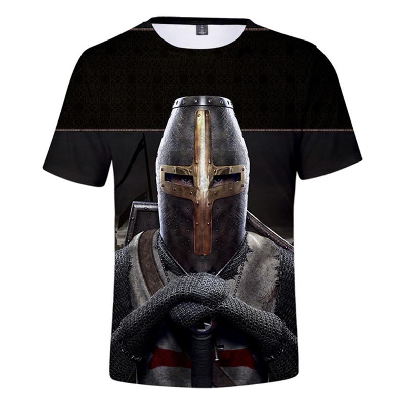 Knights Templar 3D Print T Shirt Knights Templar Fashion Casual T-shirts Men Women Hip Hop Harajuku Streetwear T Shirt Tee Tops