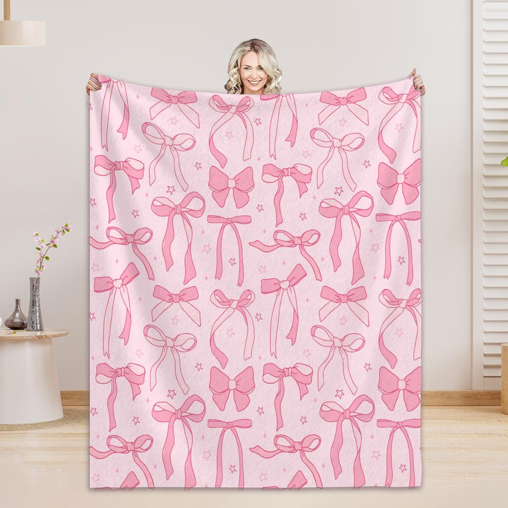 Bow Blanket For Boys Girls - 4 Sizes And 30 Plus Colors Custom Bow Blanket Gifts for Relatives And Friends