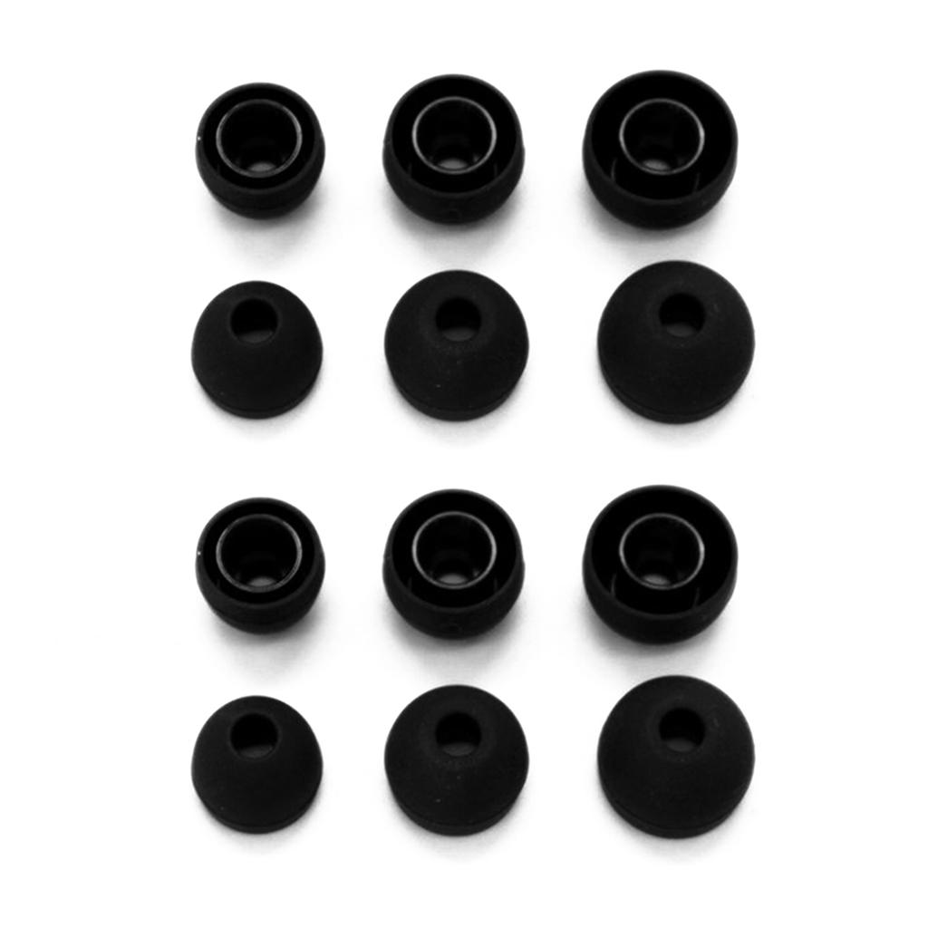 12PCS   6 Pairs Replacement Earbuds Ear Tips Ear Buds Silicone Tips for In Ear Headphones 3 Sizes Small Medium Large