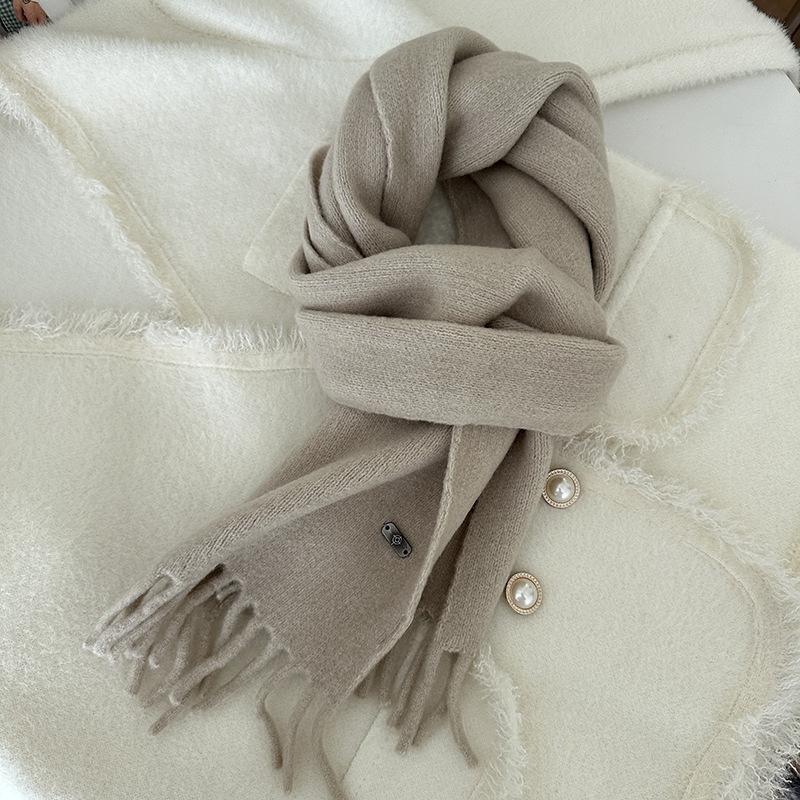 

Мягкий женский длинный шарф с кисточками для пар, теплый вязаный шарф для осени и зимы 160*21cm