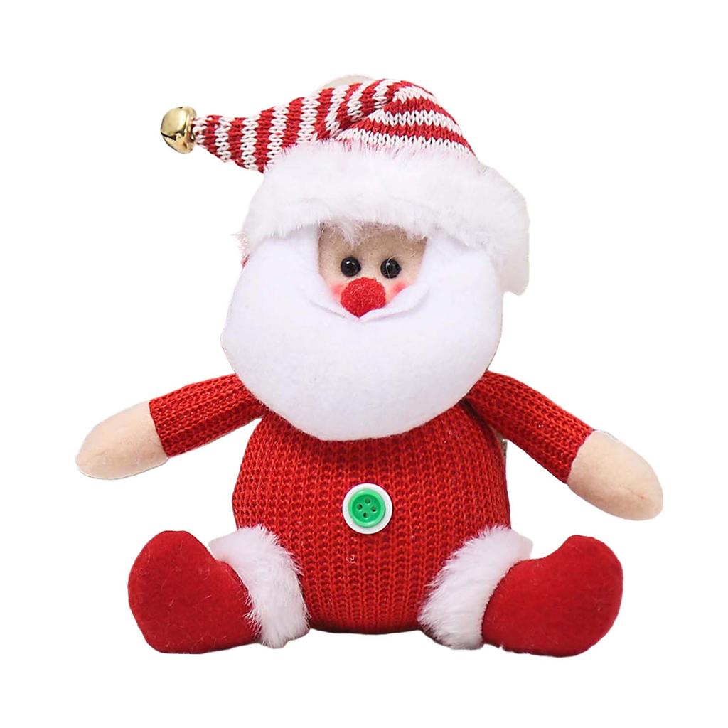 Classic Christmas Plush Hanging Ornaments Easy to Hang Cartoon Santa Snowman Elk Xmas Pendant for Christmas Party Favors Home