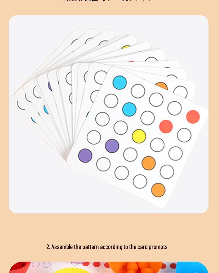 Montessori Color Matching Bead Clamps for Math and Number Recognition Fine Motor Skills Training.