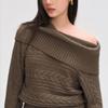 ONLY Women's High-Neck Drop-Shoulder Loose Knit Sweater