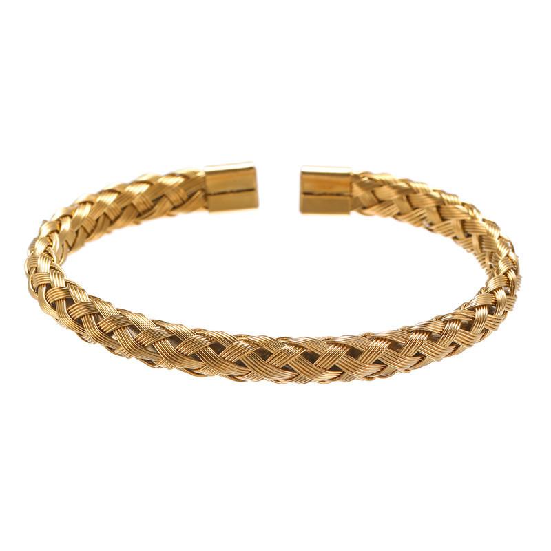 Titanium Steel Jewelry - Twisted Braid Steel Wire Open Bracelet for Men - Simple and Elegant Style - Stainless Steel