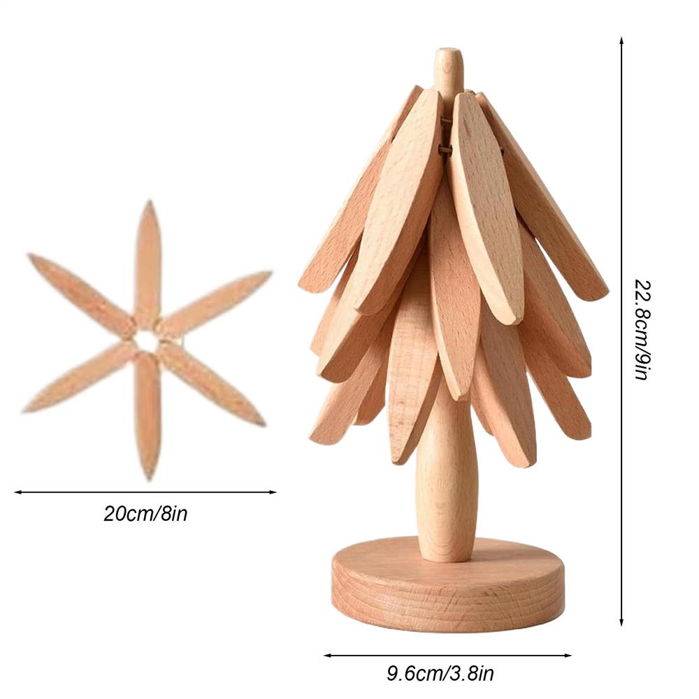 

Wooden Tree Trivet Set Heat-Resistant Coasters Trivets Pan Stand Scalding-Resistant Solid Black Walnut for Kitchen Living Room