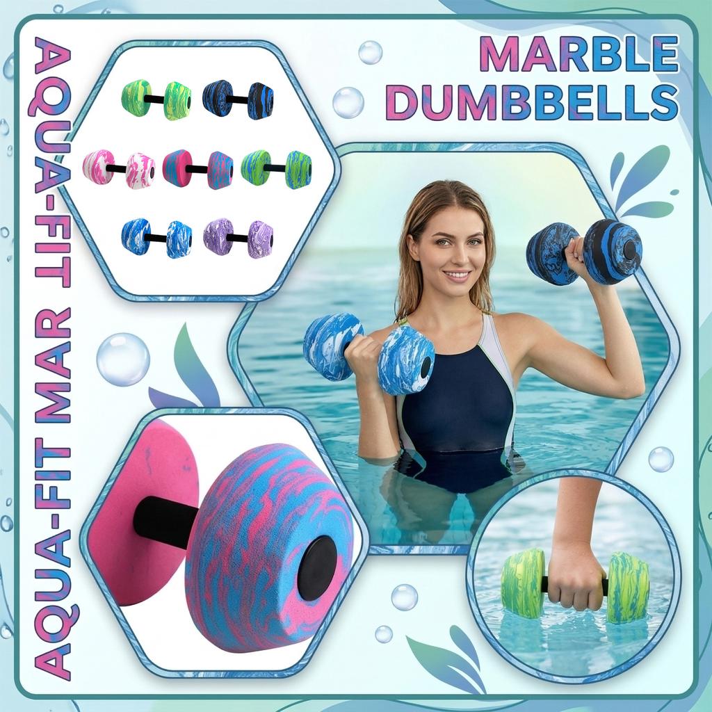 Foam Dumbbell for Aquatic Exercise Lightweight Water Fitness Equipment for Pool Training and Physical Therapy