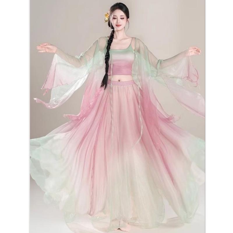 Women's Classical Dance Gradient Gauze Performance Dress