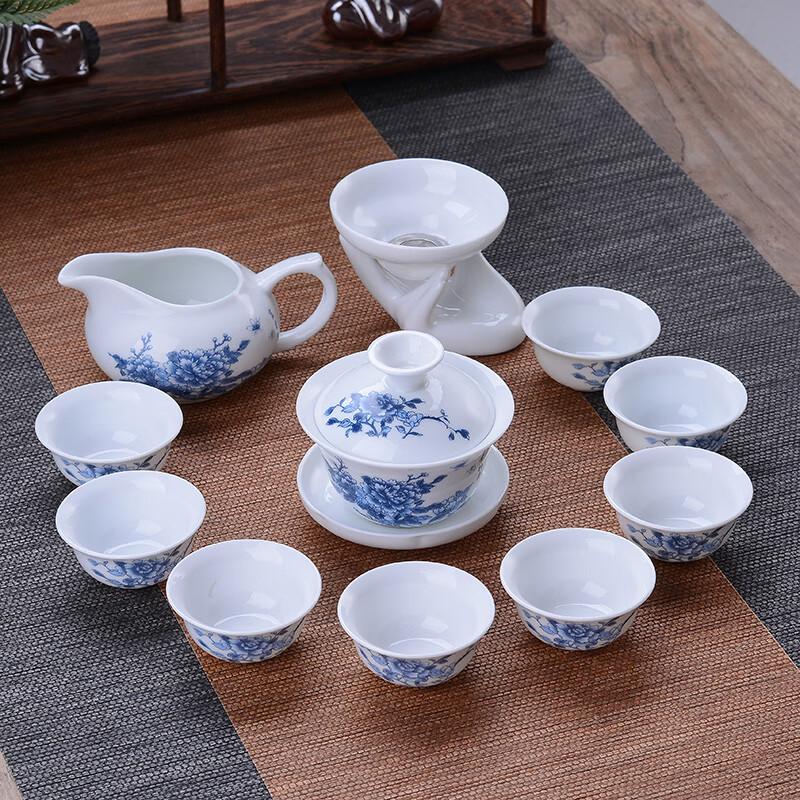 Zhaoran Blue & White Porcelain 8-Piece Kung Fu Tea Set