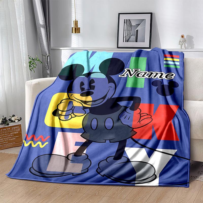 Coperta Artistica Personalizzata 1pz Topolino, Coperta Morbida e Confortevole, Calda per il Tempo Libero, Coperta da Campeggio e Viaggio, Regalo di Compleanno Q910124