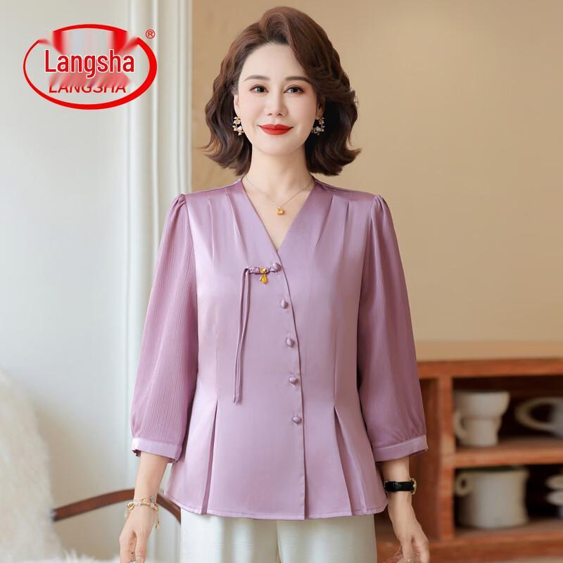 LangSha New Chinese Style 3/4 Sleeve Blouse