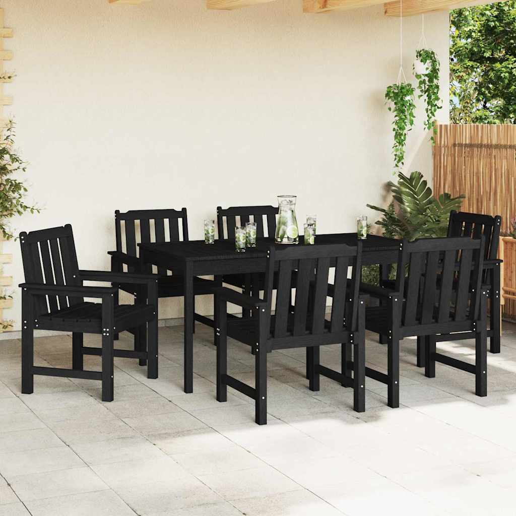 Garden Chair 6 Pcs Black 65.5 X 59 X 88 Cm Polyethylene