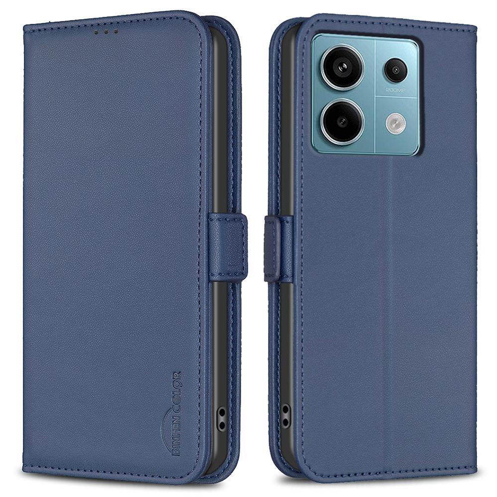 

BINFEN COLOR BF31 For Xiaomi Redmi Note 13 Pro 5G/Poco X6 5G Case with Wallet Stand PU Leather Flip Phone Cover Blue