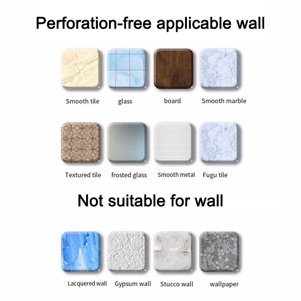 Uten boring Sterk sugekopp Håndklestativ Veggmontert Håndklestang Multifunksjonell Enkel stang