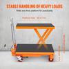 Hydraulic Lift Table Cart, 330lbs Capacity 28.5" Lifting Height, Manual Single Scissor Lift Table with 4 Wheels and Non-slip Pad, Hydraulic Scissor