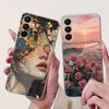 For Samsung A15 Case SM-A155F Clear Luxury Cute Fashion Flowers Funny Painted Back Cover For Samsung Galaxy A15 Phone Case Funda