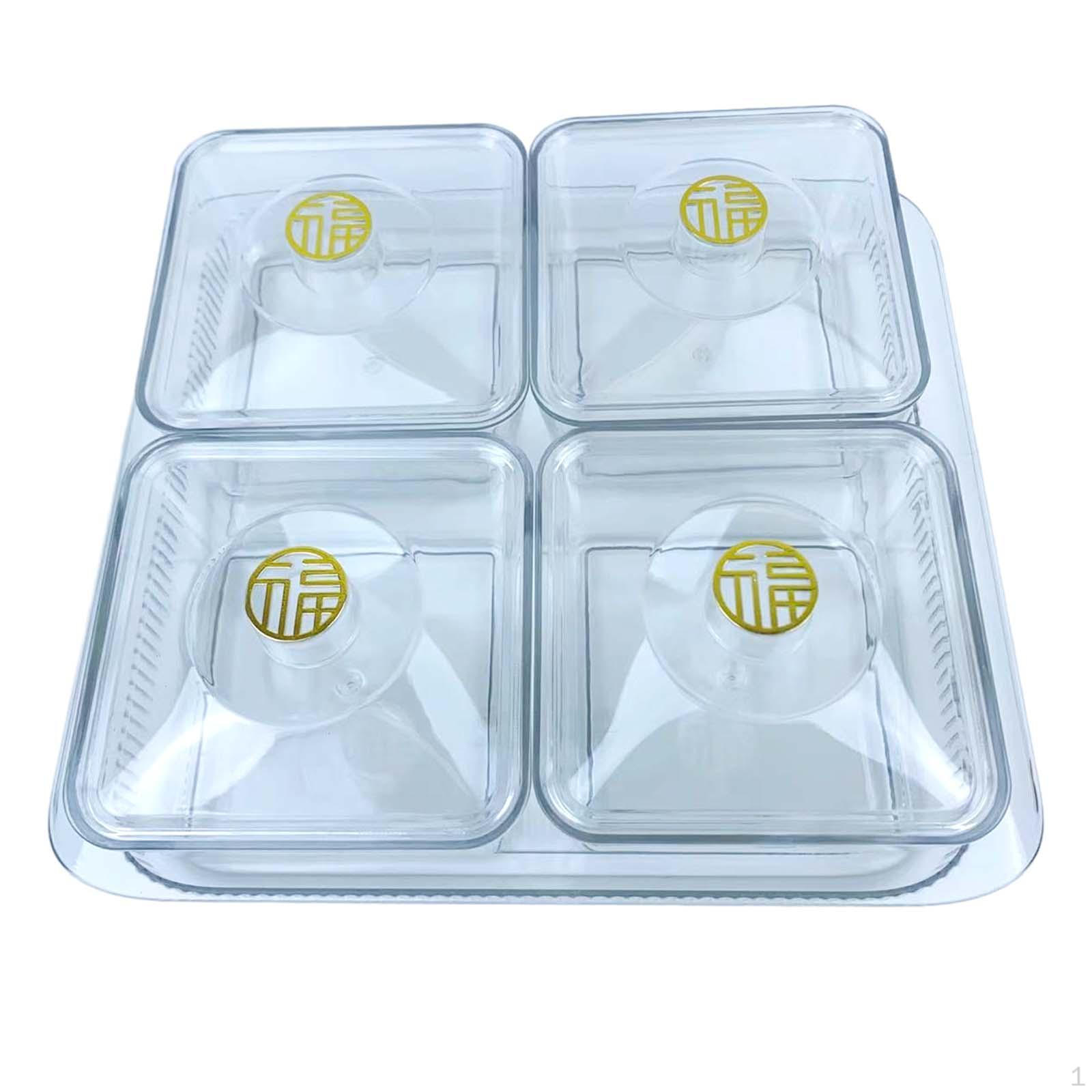 Fruit and Nut Platter Set for Celebrations white 4 grids