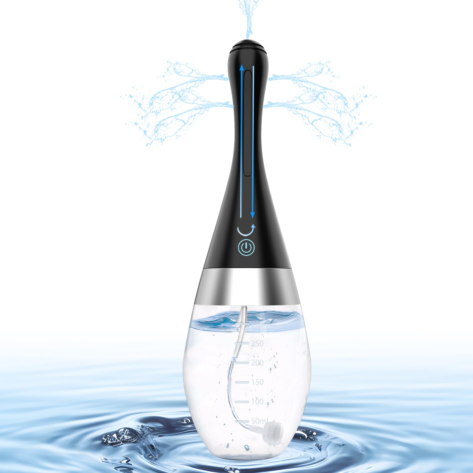 

Soxeeh Электрическая клизма 300 мл Фонтан Обратный поток Измерительная USB Унисекс устройство, Емкость, Многоцелевой ирригатор, 3-уровневый режим, Профилактика, Накладка, чёрный