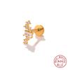 S925 Sterling Silver Flower Moon Diamond Set Flat Head Internal Thread New Glossy Piercing Cartilage Stud Earrings Ear Stud 2026