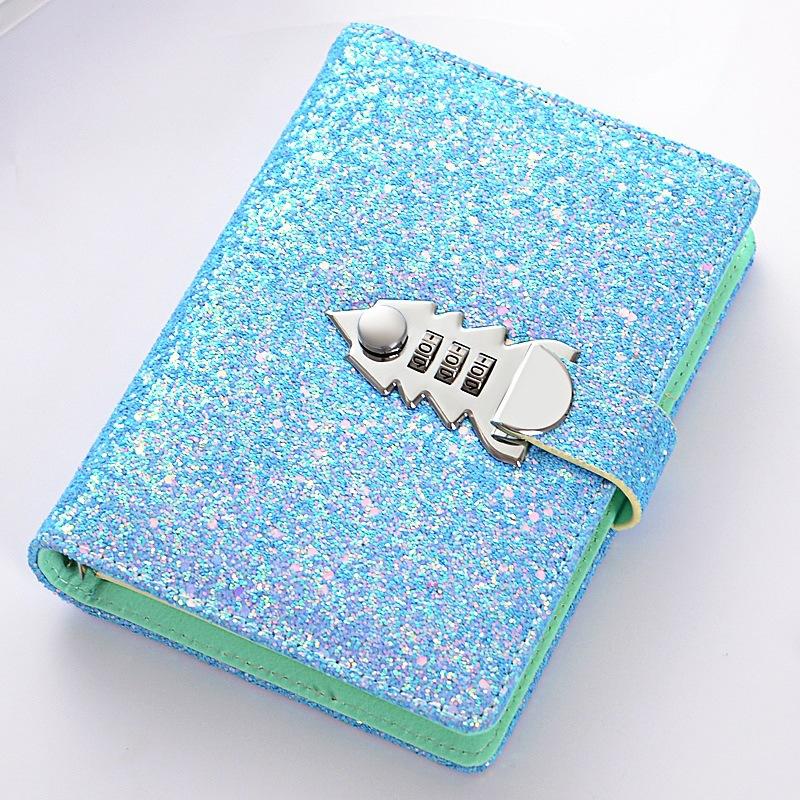 Дневник с кодовым замком из искусственной кожи, формат А6, синий