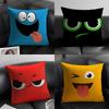 Lustige Emoji Süße Kissenhülle Natürliches Leinen Bio-Stoff Beidseitiger Druck Sofa Heimdekoration Geschenk Kissenbezug