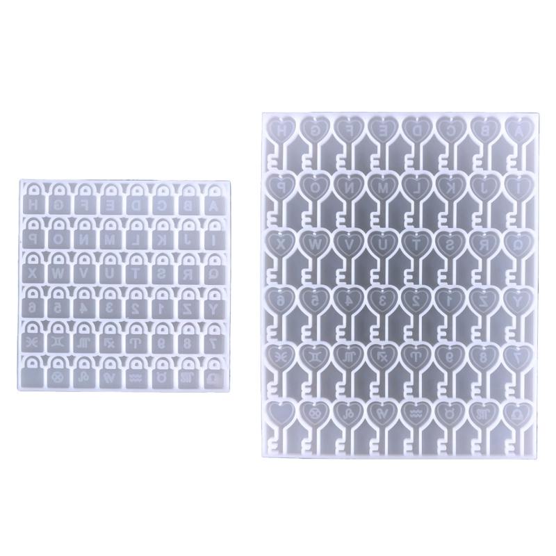 Number Alphabet Constellation Earrings Silicone Mold Crystal Epoxy Diy for Key Lock Pendant Jewelry Epoxy Mold for DIY C