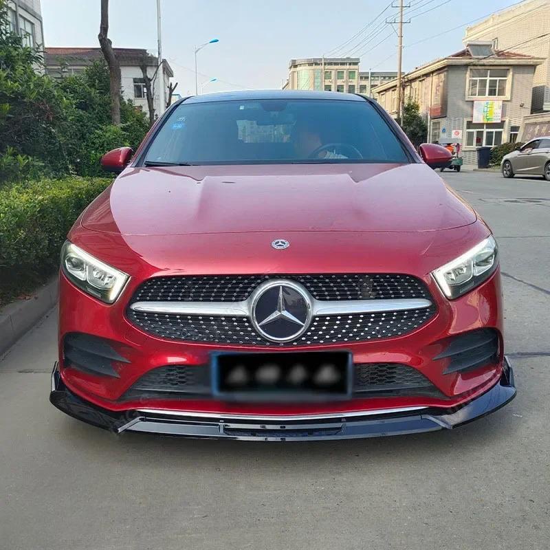 Front Lip Bumper Blade Guard Protector Cover for Mercedes Benz A Class W177 V177 2018-2023 Front Lower Spoiler Spoiler Diffuser