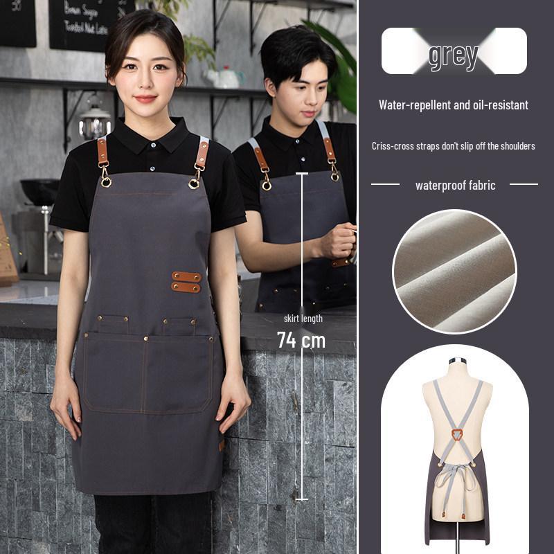 Waterproof Young Waiter Apron with Logo for Milk Tea Restaurant