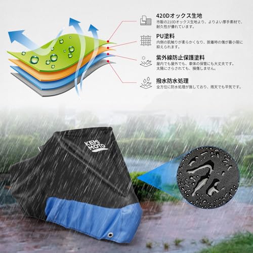 KEMIMOTO Motorcycle Cover for Honda Rebel 250/500/1100, Waterproof, 420D Thick, UV Protection, Windproof, Dustproof, Rainproof, Snowproof, Reflective