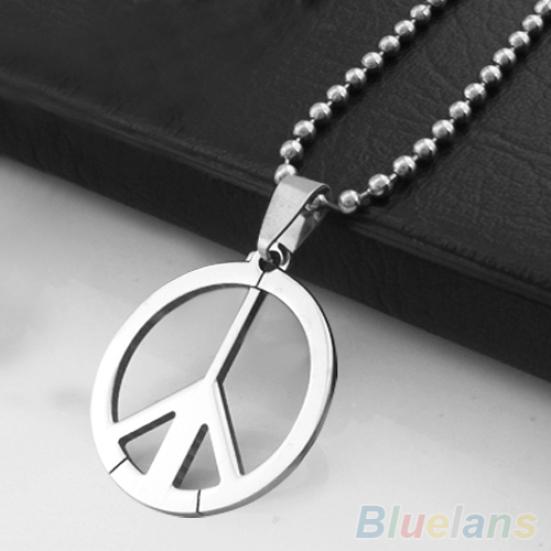 

Мужской знак мира из нержавеющей стали, символ, подвеска, бусины, цепочка, ожерелье