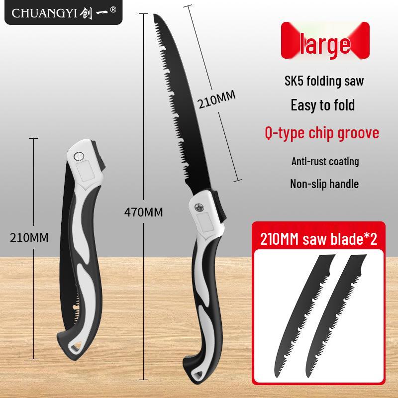 Folding Manganese Steel Hand Saw for Woodworking, Tree Cutting, and Gardening