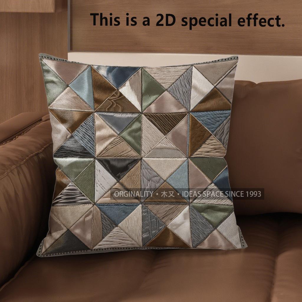 2D Geometric Pattern Decorative Throw Pillow Covers Pattern Cushion Cover Suitable For Sofa Bedroom Car Pillow Cover